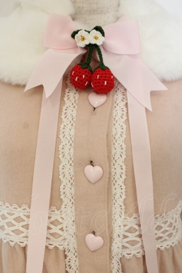 画像2: BABY,THE STARS SHINE BRIGHT / ゆらゆらいちごのうさみみコートワンピース  ピンク O-26-01-26-017-BA-CO-OW-OS (2)