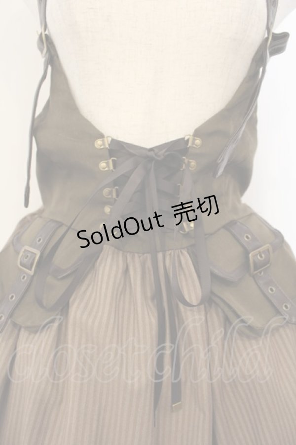 画像2: Amavel / 飛行船のAviatorホルターベルトフィッシュテールジャンパースカート F カーキグリーン O-26-01-26-020-CA-OP-OW-OS (2)