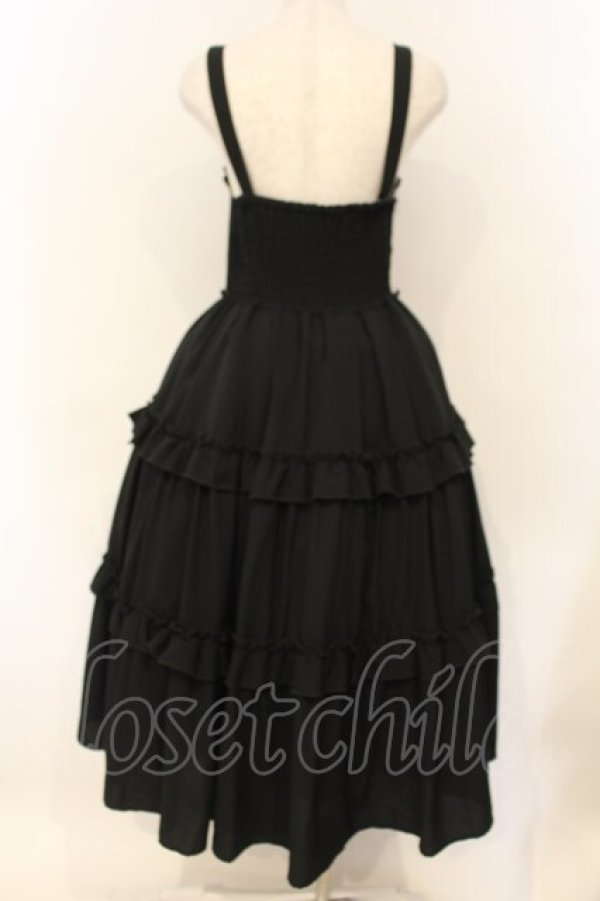 画像4: axes femme kawaii / ロマンティックフリルジャンパースカート M クロ O-26-01-26-021-AX-OP-OW-OS (4)