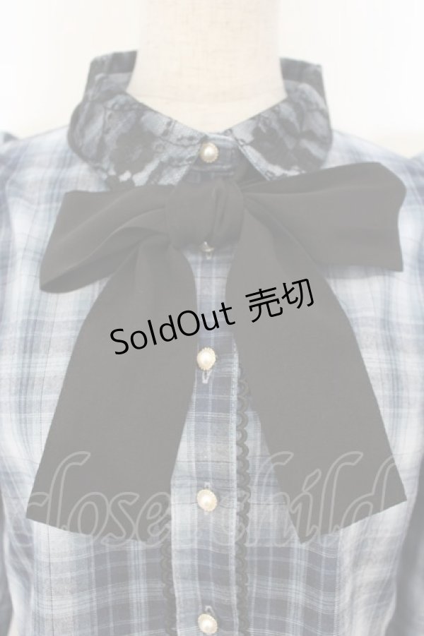 画像2: majoretty / チェック柄セットアップ M ブルー×クロ O-26-01-26-022-LO-OP-IG-OS (2)