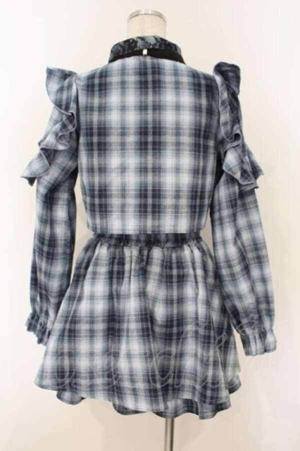 画像3: majoretty / チェック柄セットアップ M ブルー×クロ O-26-01-26-022-LO-OP-IG-OS (3)