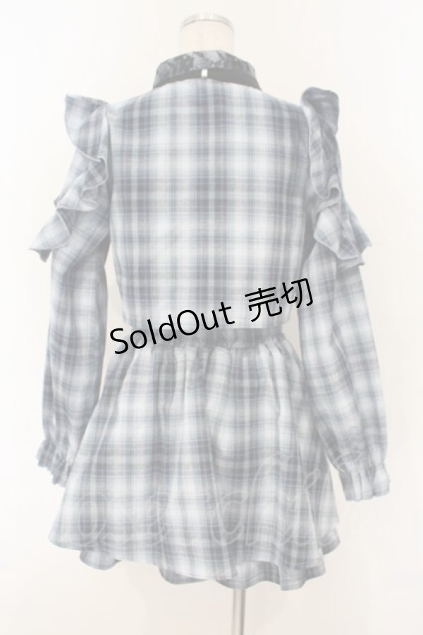画像3: majoretty / チェック柄セットアップ M ブルー×クロ O-26-01-26-022-LO-OP-IG-OS (3)