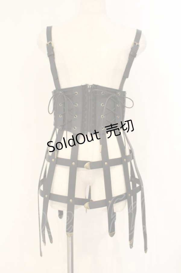 画像1: ATELIER PIERROT / Baroque Cage Corset Harness コルセットハーネス  ブラック O-26-01-26-023-EL-TO-YM-OS (1)