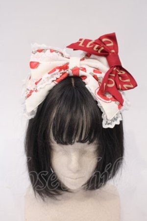 画像: To Alice / trawberryRabbitプリントリボンカチューシャ  オフシロ O-26-01-27-001-LO-AC-IG-OS