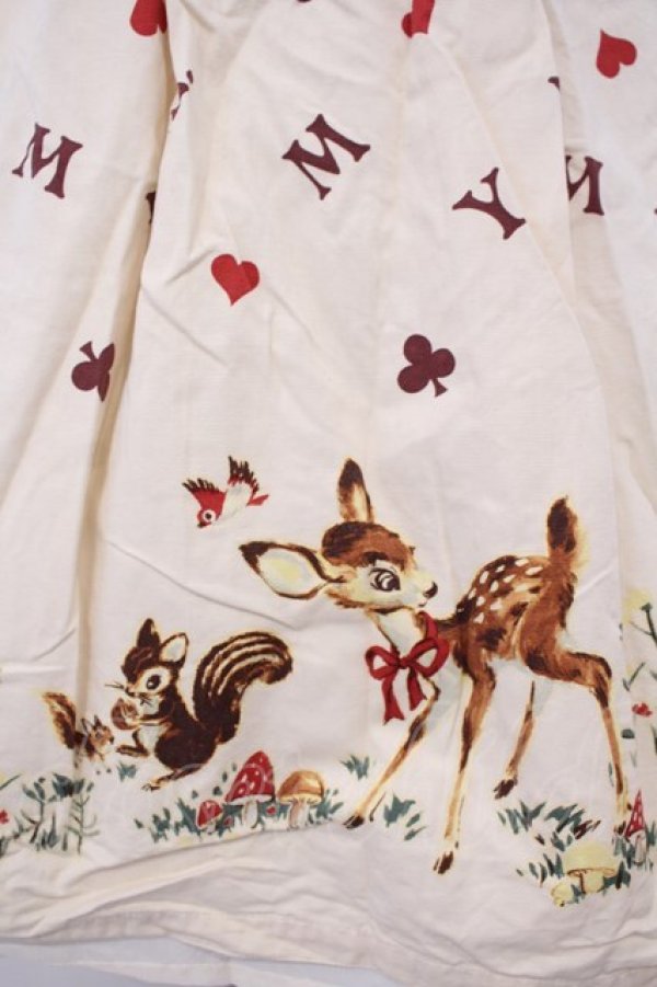 画像2: Emily Temple cute / バンビプリントリボンベルトノースリーブワンピース  アイボリー O-26-01-27-041-ET-OP-OW-OS (2)