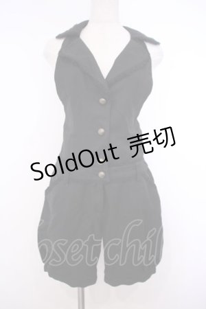 画像: ALICE and the PIRATES / チェルシーショートサロペット  クロ O-26-01-27-043-PA-OP-OW-OS