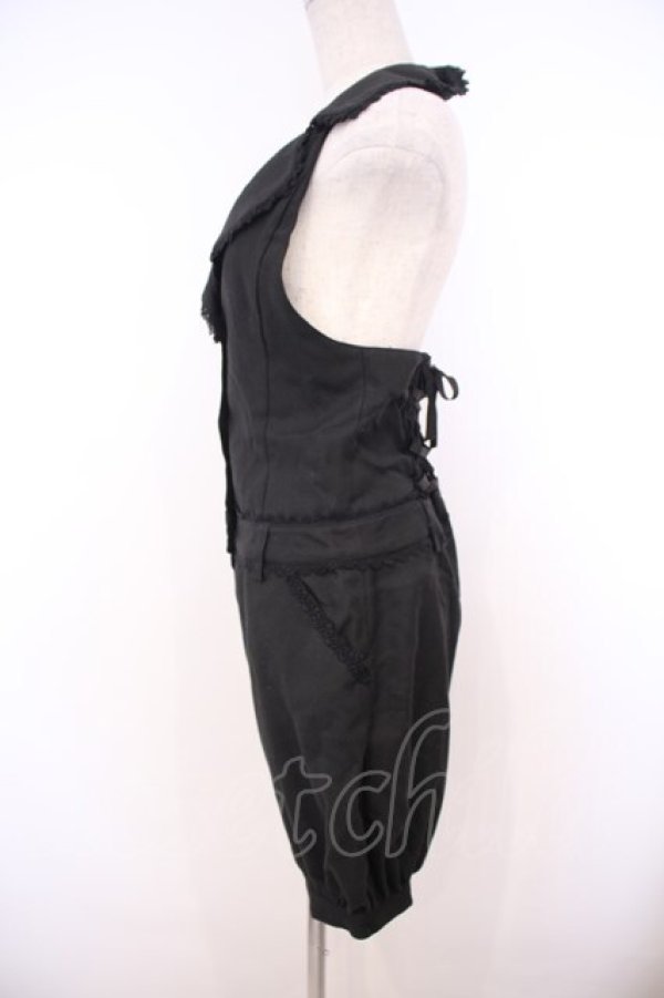 画像3: ALICE and the PIRATES / チェルシーショートサロペット  クロ O-26-01-27-043-PA-OP-OW-OS (3)