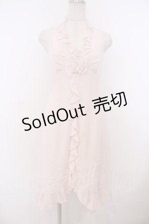 画像: JESUS DIAMANTE / 薔薇ホルターワンピース 42 ピンク O-26-01-27-044-JE-OP-OW-OS