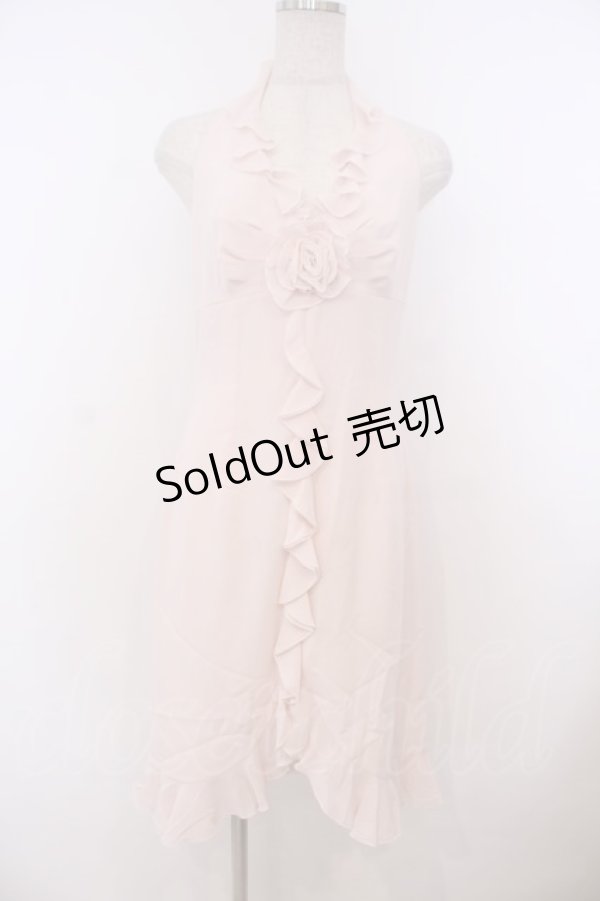 画像1: JESUS DIAMANTE / 薔薇ホルターワンピース 42 ピンク O-26-01-27-044-JE-OP-OW-OS (1)