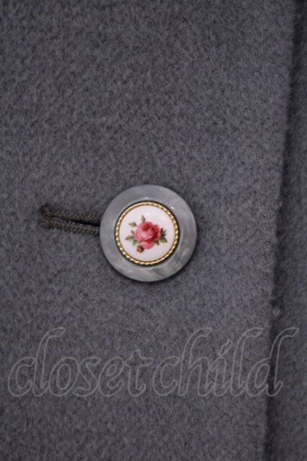 画像2: an another angelus / ローズプリント釦レトロカラーコート  グリーン O-26-01-27-049-CA-CO-IG-OS (2)