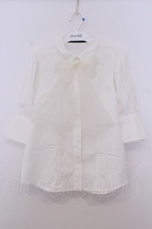 画像: an another angelus / チュールリボンタイ5分袖シャツ【洗える】  シロ O-26-01-27-051-CA-BL-IG-OS