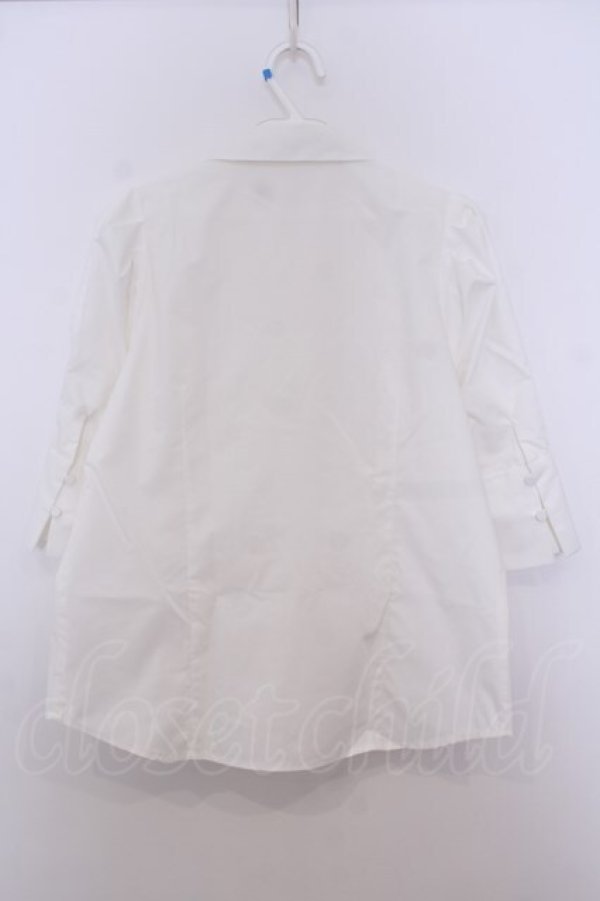 画像3: an another angelus / チュールリボンタイ5分袖シャツ【洗える】  シロ O-26-01-27-051-CA-BL-IG-OS (3)