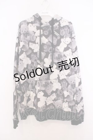 画像: Honey Cinnamon / モノクロくま総柄パーカー F モノクロ O-26-01-27-055-LO-TO-OW-OS