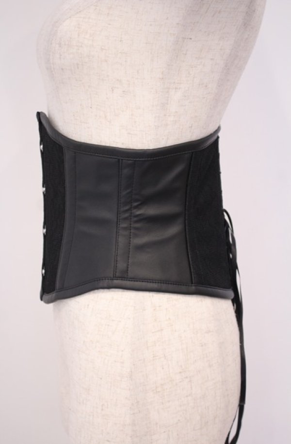 画像3: abilletage / Noir フェイクレザーミニコルセット 4(フルクローズ 56~58cm) ブラック O-26-01-27-1007-GO-TO-OW-OS (3)