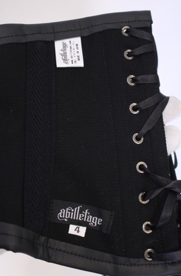 画像6: abilletage / Noir フェイクレザーミニコルセット 4(フルクローズ 56~58cm) ブラック O-26-01-27-1007-GO-TO-OW-OS (6)