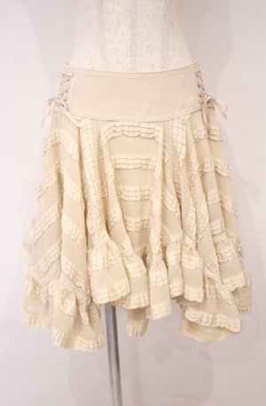 画像: abilletage / イレギュラーヘムスカート  ベージュ O-26-01-27-1009-GO-SK-IG-OS