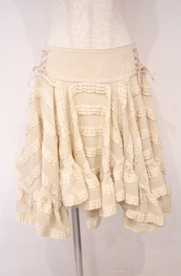 画像1: abilletage / イレギュラーヘムスカート  ベージュ O-26-01-27-1009-GO-SK-IG-OS (1)