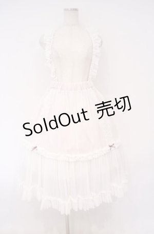 画像: abilletage / チュールフリルストラップスカート  ホワイトピンク×パープルリボン O-26-01-27-1010-GO-SK-OW-OS