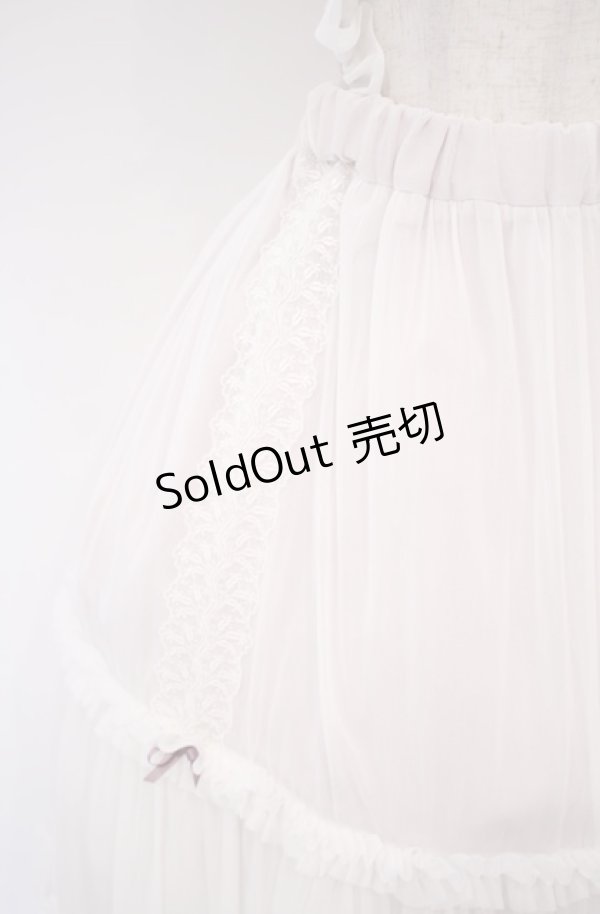 画像2: abilletage / チュールフリルストラップスカート  ホワイトピンク×パープルリボン O-26-01-27-1010-GO-SK-OW-OS (2)