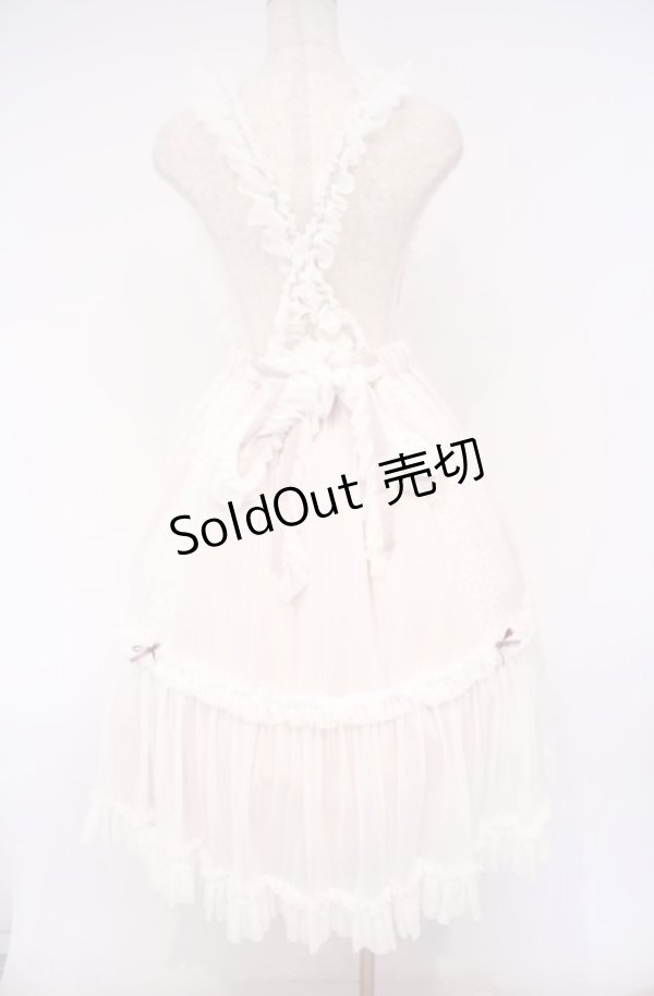画像5: abilletage / チュールフリルストラップスカート  ホワイトピンク×パープルリボン O-26-01-27-1010-GO-SK-OW-OS (5)
