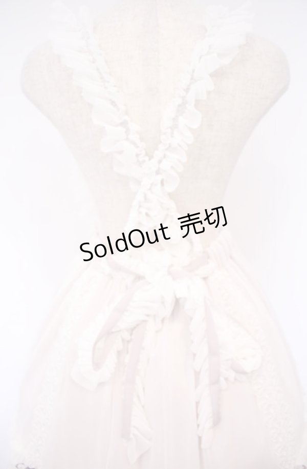 画像6: abilletage / チュールフリルストラップスカート  ホワイトピンク×パープルリボン O-26-01-27-1010-GO-SK-OW-OS (6)