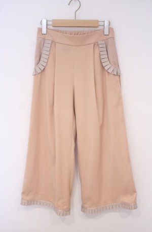 画像: abilletage / フリルワイドパンツ  ベージュ O-26-01-27-1011-GO-PA-IG-OS