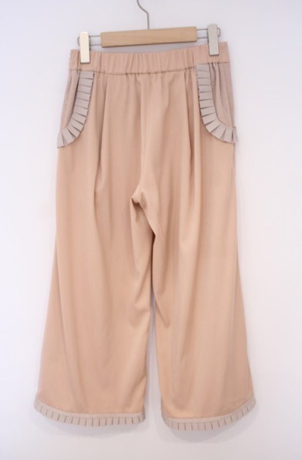 画像3: abilletage / フリルワイドパンツ  ベージュ O-26-01-27-1011-GO-PA-IG-OS (3)