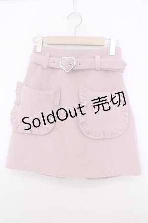 画像: Honey Cinnamon / ハートバックル起毛スカート F ピンク O-26-01-27-062-LO-SK-OW-OS
