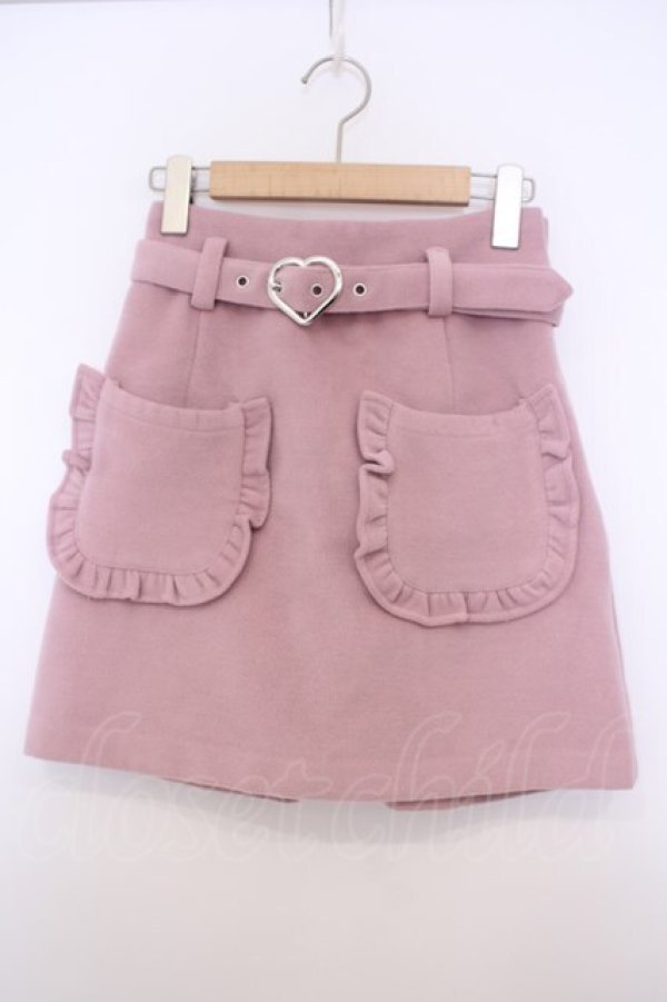 画像1: Honey Cinnamon / ハートバックル起毛スカート F ピンク O-26-01-27-062-LO-SK-OW-OS (1)