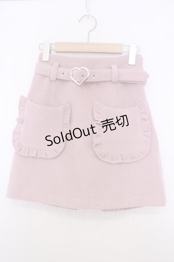 画像1: Honey Cinnamon / ハートバックル起毛スカート F ピンク O-26-01-27-062-LO-SK-OW-OS (1)