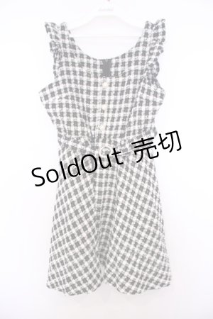 画像: Honey Cinnamon / パールボタンチェックジャンパースカート F クロ O-26-01-27-064-LO-OP-OW-OS
