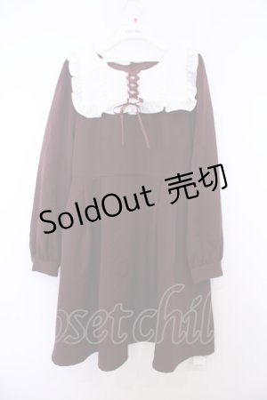 画像: Ank Rouge / スクエアヨークワンピース M ワイン O-26-01-27-065-CA-OP-OW-OS