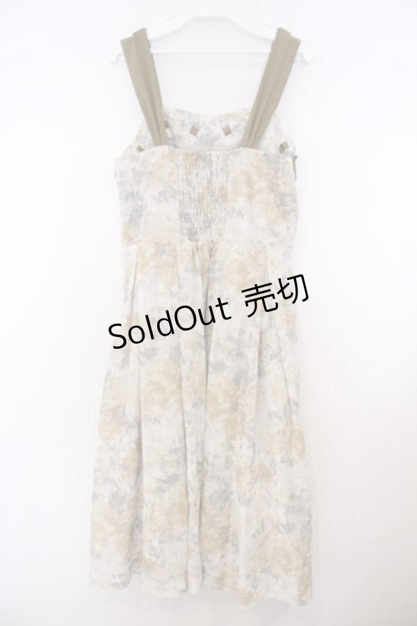 画像3: an another angelus / はしごスカーフ水彩フラワー柄ワンピース F ライトイエロー O-26-01-27-007-CA-OP-OW-OS (3)