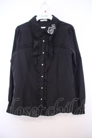 画像: axes femme / ローズトランプ刺繍ブラウス M クロ O-26-01-27-067-AX-BL-OW-OS