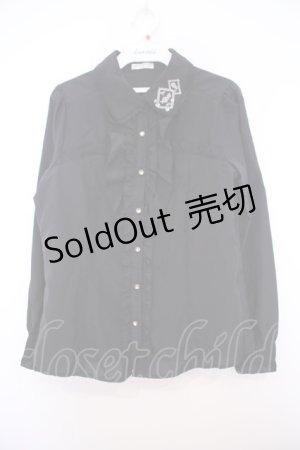 画像: axes femme / ローズトランプ刺繍ブラウス M クロ O-26-01-27-067-AX-BL-OW-OS