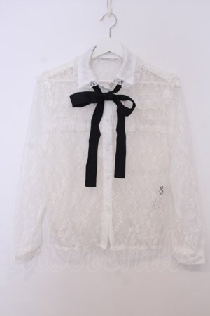 画像: Rojita / リボン付きレースブラウス F シロ O-26-01-27-068-LO-BL-OW-OS