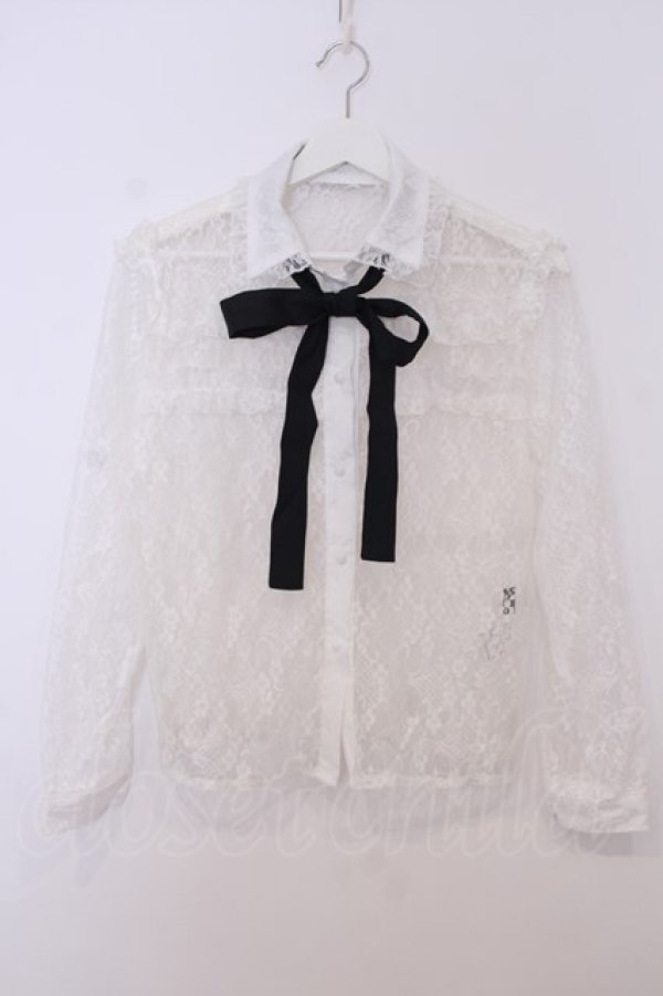 画像1: Rojita / リボン付きレースブラウス F シロ O-26-01-27-068-LO-BL-OW-OS (1)
