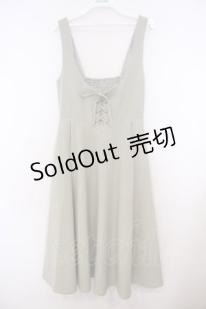 画像: F&A / フロントレースアップUネックジャンパースカート F グリーン O-26-01-27-008-LO-OP-OW-OS