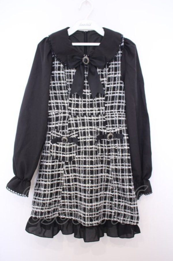 画像1: DearMyLove / ツイードお嬢様ワンピース M クロ O-26-01-27-069-EL-OP-OW-OS (1)