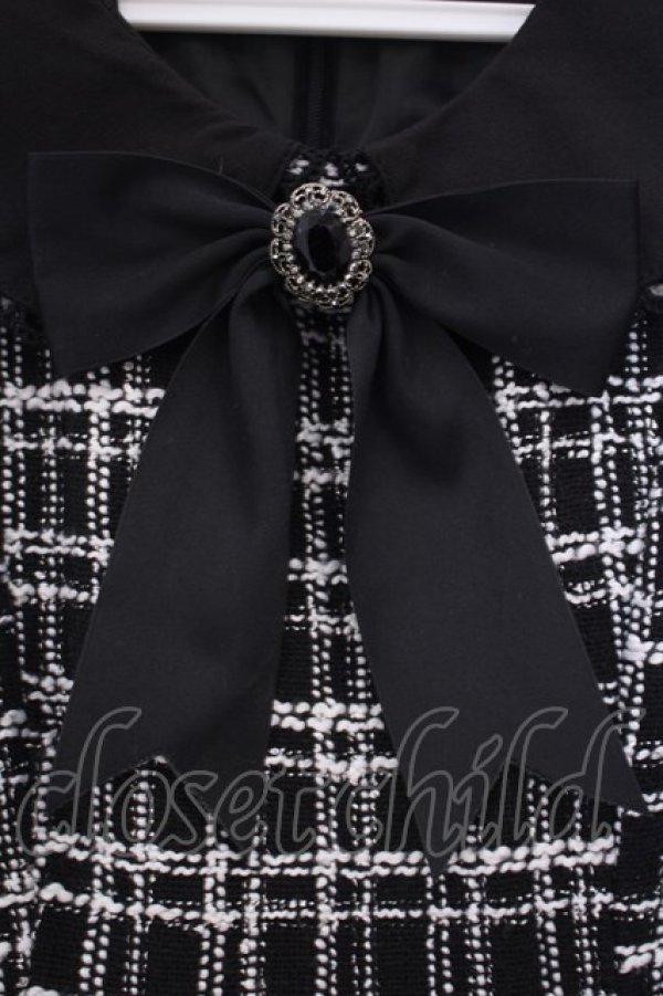 画像2: DearMyLove / ツイードお嬢様ワンピース M クロ O-26-01-27-069-EL-OP-OW-OS (2)