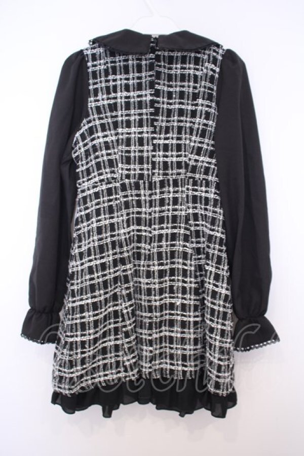 画像3: DearMyLove / ツイードお嬢様ワンピース M クロ O-26-01-27-069-EL-OP-OW-OS (3)