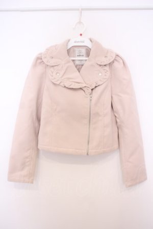 画像: Ank Rouge / 2020年 Happy Ba フリルライダースジャケット M ベージュ O-26-01-27-070-CA-JA-OW-OS