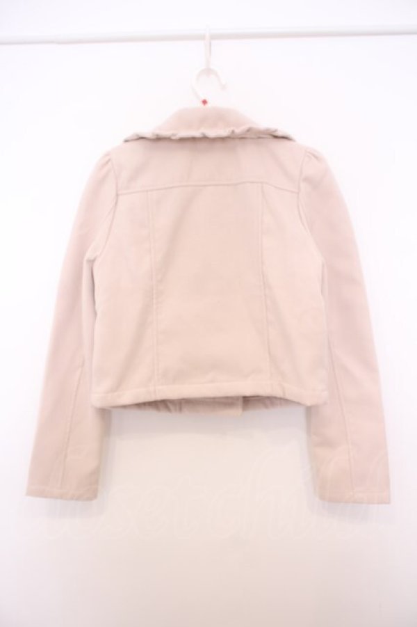 画像3: Ank Rouge / 2020年 Happy Ba フリルライダースジャケット M ベージュ O-26-01-27-070-CA-JA-OW-OS (3)