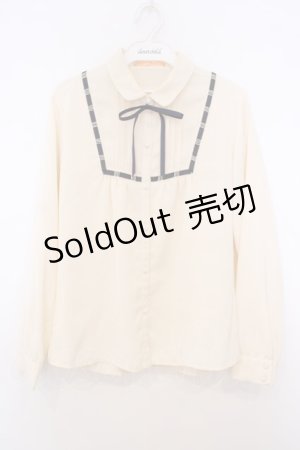 画像: Fi.n.t / はしごリボン使いタイ付きブラウス F アイボリー O-26-01-27-009-CA-BL-OW-OS