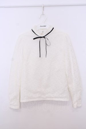 画像: Ank Rouge / ハイネックレーストップス M シロ O-26-01-27-075-CA-TO-OW-OS