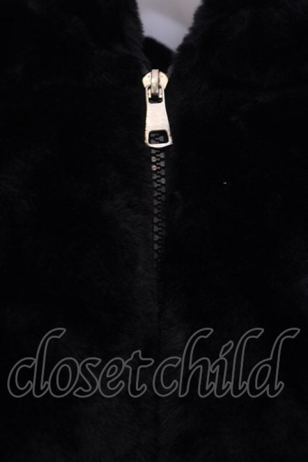 画像2: Rojita / うさみみファーコート F クロ O-26-01-27-078-LO-CO-OW-OS (2)