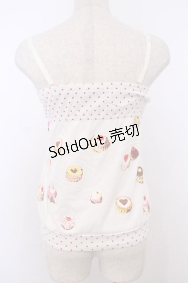 画像3: MILK / ケーキ柄キャミソール  シロ O-26-01-27-088-ML-TO-OW-OS (3)