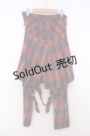 画像: SEXY DYNAMITE LONDON / ボンテージパンツ S レッドチェック O-26-01-27-091-PU-PA-IG-OS