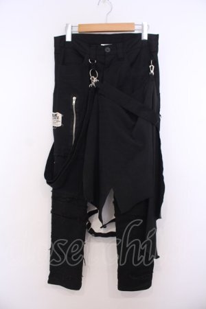 画像: STIGMATA / ラップ付き継ぎ接ぎパンツ XS ブラック O-26-01-27-094-GO-PA-IG-OS