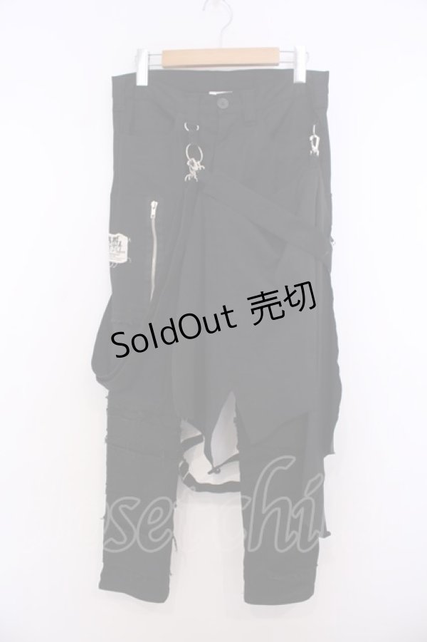 画像1: STIGMATA / ラップ付き継ぎ接ぎパンツ XS ブラック O-26-01-27-094-GO-PA-IG-OS (1)